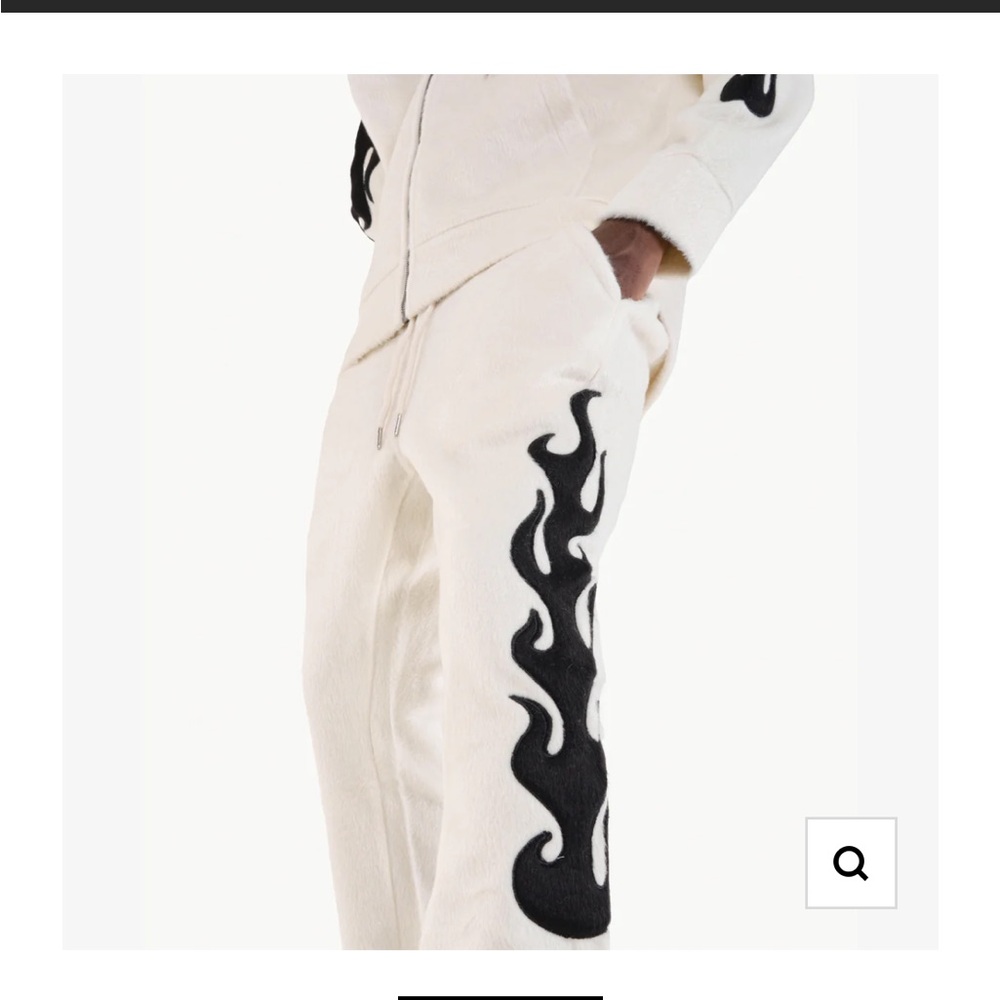 CREAM "SAINTS" MOHAIR STACKED PANTS - Picture 3 of 7